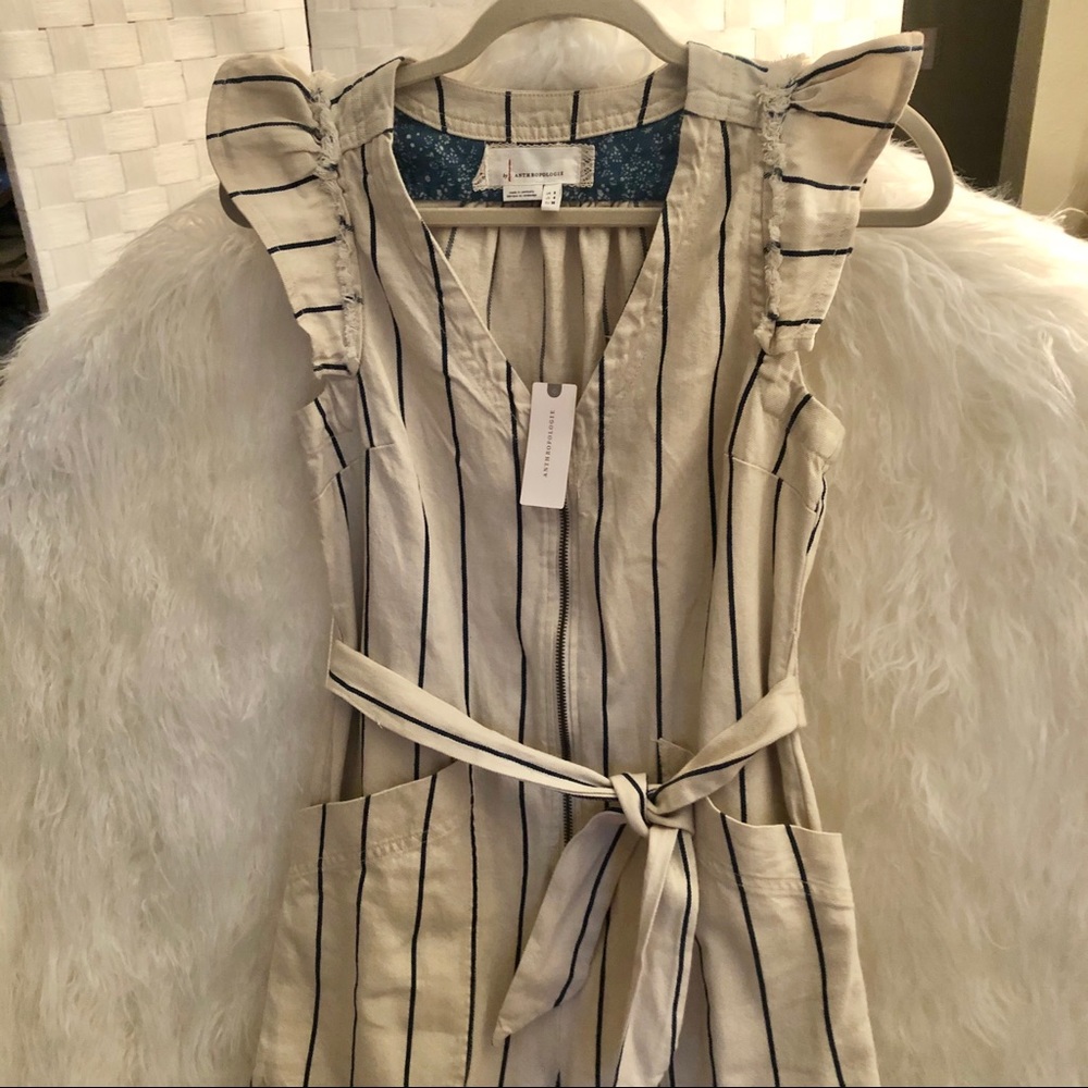 ANTHROPOLOGIE Twill Belted Jumpsuit Size 4 NWT - Picture 3 of 9